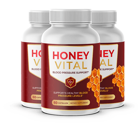 Honey Vital blood pressure support capsules, 3-bottle kit